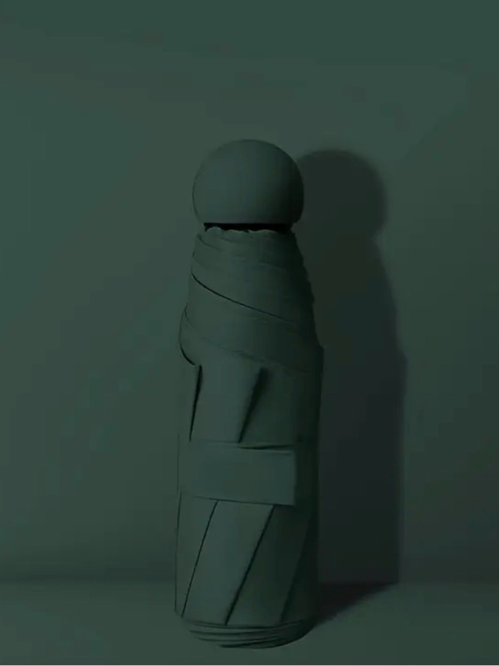 Compact Dark Green Travel Umbrella